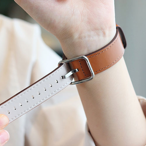 EGARDEN スクエアバックル本革バンド for Apple Watch 41/40/38mm ブラウン EG24864AWBR