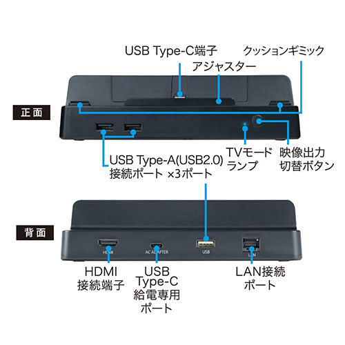 アンサー Switch有機ELモデル/Switch用 サブドック ANS-SW148BK