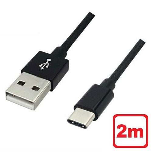 デイトリッパー USB Type-Cケーブル USB2.0 2m ロープタイプ ブラック LBR-TCC2MBK