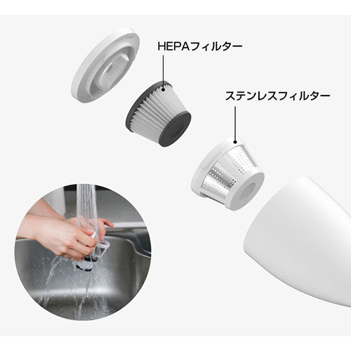 BLUEFEEL コードレスハンディクリーナー MONTANC (専用フィルター 4個・車用充電器セット) BLF20289+BLF43017+BLF20461