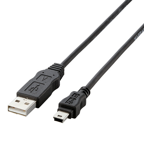 【5個セット】エレコム RoHS対応USBケーブル/A-ミニB/0.5m/ブラック USB-ECOM505X5