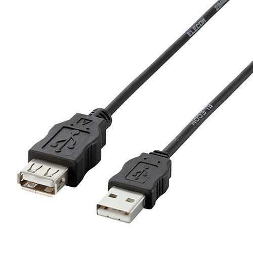 【5個セット】エレコム RoHS対応USB延長ケーブル/0.5m/ブラック USB-ECOEA05X5
