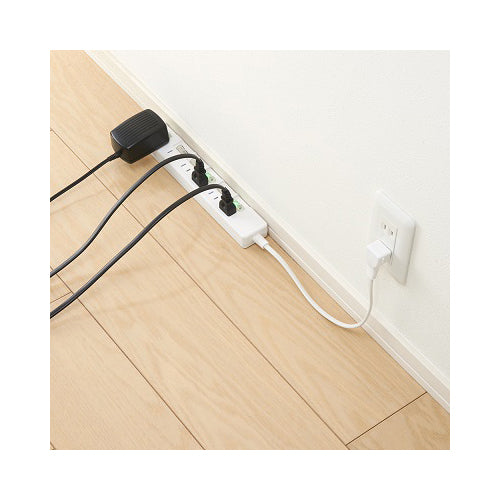 【5個セット】 YAZAWA 6個口節電タップ3mホワイトH8S663WHX5