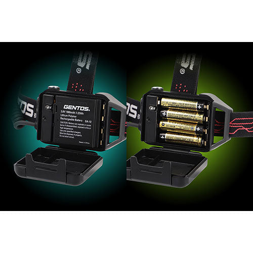 GENTOS ハイエンドモデル Gシリーズ センサー搭載充電式ヘッドライト + アルカリ乾電池 単4形10本 GH-109RG+HDLR03/1.5V10P