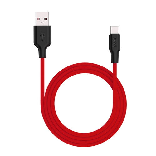 【5個セット】 日本トラストテクノロジー HOCO X21Plus シリコン充電ケーブル Type-C 1.0m レッド X21P-TC10-RDX5