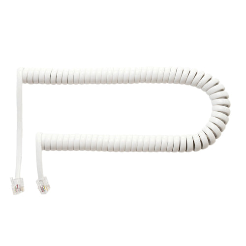 【10個セット】 ミヨシ 受話器用カールコード 0.3m クロス結線 片側ロングタイプ 白 DC-J403L/WHX10