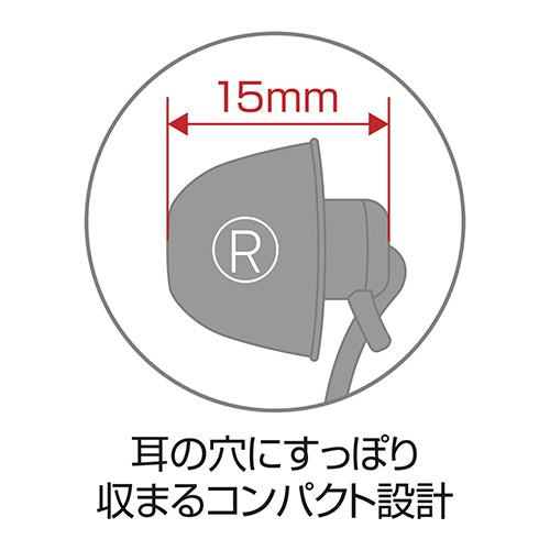 【5個セット】 ミヨシ シリコン製寝転びイヤホン 黒 EPN-01/BKX5