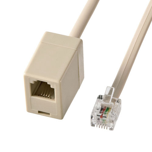【5個セット】 サンワサプライ 電話延長ケーブル TEL-EX8-2K2X5