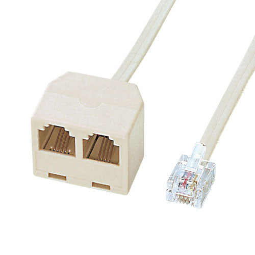 【5個セット】 サンワサプライ 電話延長分配ケーブル TEL-Y9-2K2X5