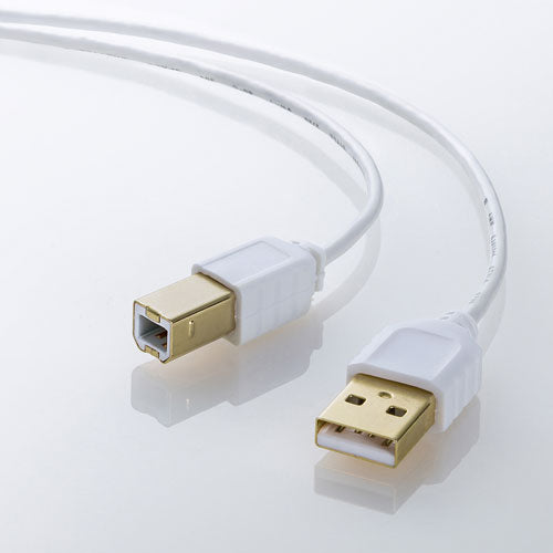 【5個セット】 サンワサプライ 極細USBケーブル (USB2.0 A-Bタイプ) 1.5m KU20-SL15WKX5
