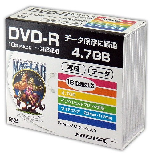 【10P×5セット】 HIDISC DVD-R データ用5mmスリムケース HDDR47JNP10SCX5