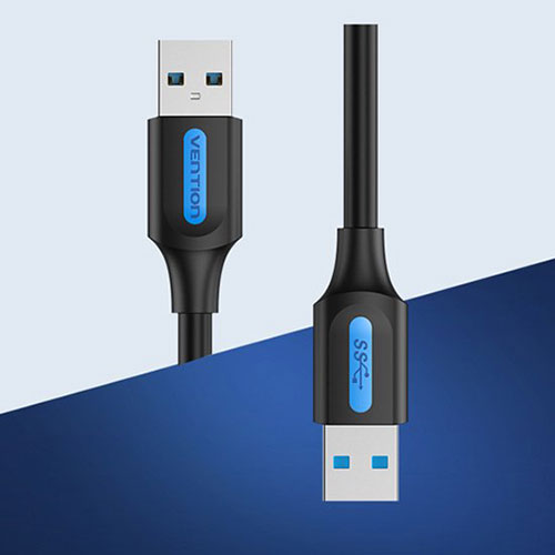 【10個セット】 VENTION USB 3.0 A Male to A Male ケーブル 0.5m Black PVC Type CO-7378X10