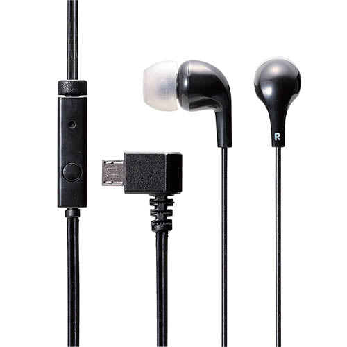 エレコム microUSBヘッドホン/ステレオ/マイク有/ブラック EHP-MS100MBK