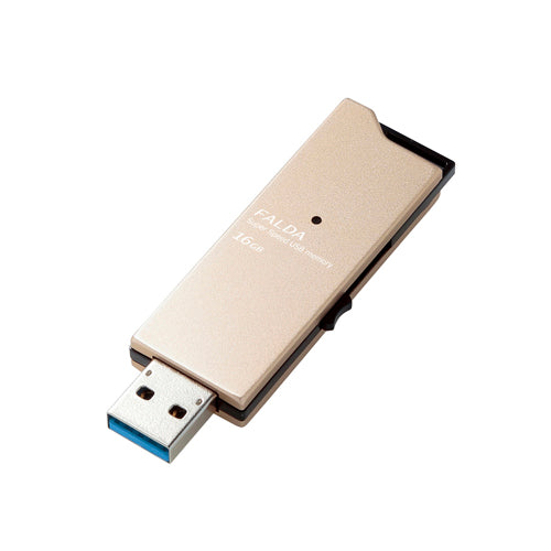 エレコム USBメモリー USB3.0対応 スライド式 高速 DAU 16GB ゴールド MF-DAU3016GGD