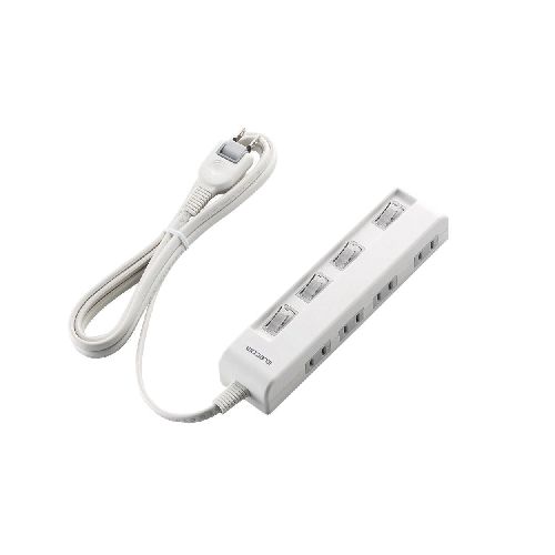 エレコム 個別スイッチ付省エネタップ(横挿しタイプ) T-E5C-2420WH