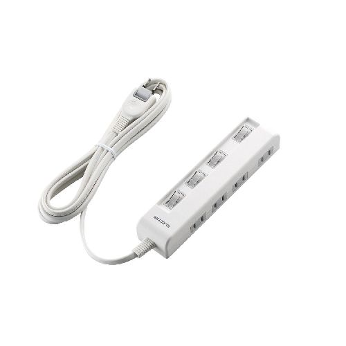 エレコム 個別スイッチ付省エネタップ(横挿しタイプ) T-E5C-2430WH
