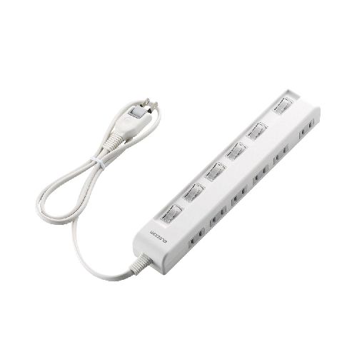 エレコム 個別スイッチ付省エネタップ(横挿しタイプ) T-E5C-2610WH