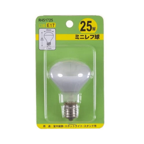 YAZAWA ミニレフ球 R45 E17 25W R451725
