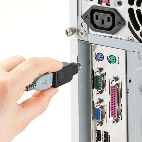 サンワサプライ 有線ブルーLEDマウス(USB-PS/2変換アダプタ付き) MA-BL3UPBKN