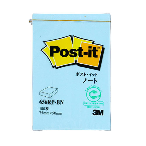 3M Post-it ポストイット 再生紙 ノート ブルー 3M-656RP-BN