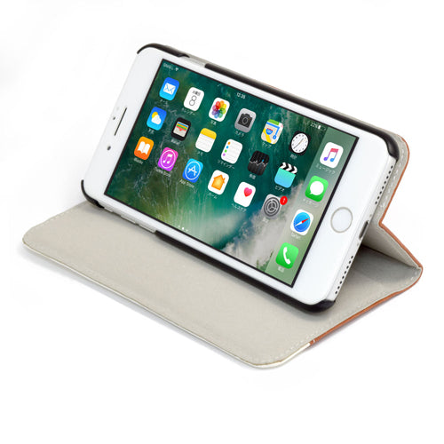 日本トラストテクノロジー レザータッチ ブックタイプケース iPhone7Plus ブラウン BOOKIP7P-BR