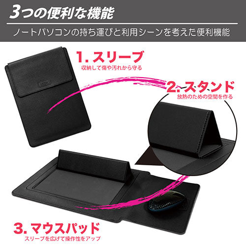 日本トラストテクノロジー JTT 3in1スリーブケース for ノートPC 15.4インチ グリーン JTSLV154-GR