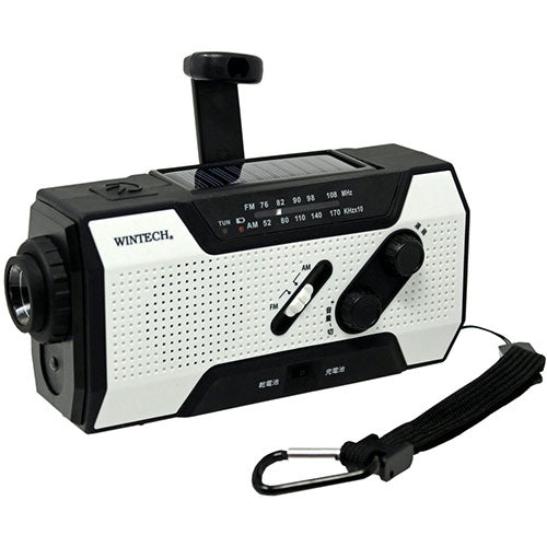 WINTECH 防滴手回し充電ラジオライト KDR-201WP