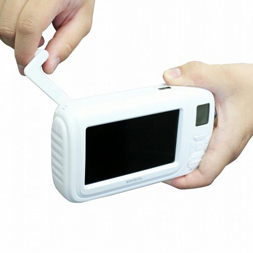 WNTECH AM/FM搭載(手回し充電対応)ポータブルワンセグテレビ TVR-L38R