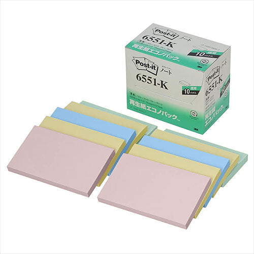 3M Post-it ポストイット 再生紙エコノパック ノート 3M-6551-K