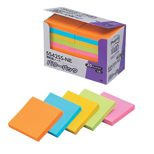 3M Post-it ポストイット 強粘着ノート パワーパック 5色込 3M-6542SS-NE