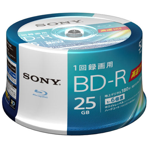 SONY ソニー ビデオ用ブルーレイディスク 6倍速対応BD-R 25GB 50枚パック 50BNR1VJPP6