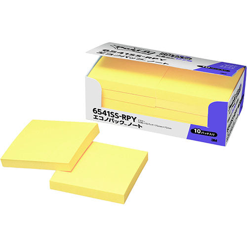 3M Post-it ポストイット エコノパック強粘着ノート パステルカラー Y 3M-6541SS-RPY