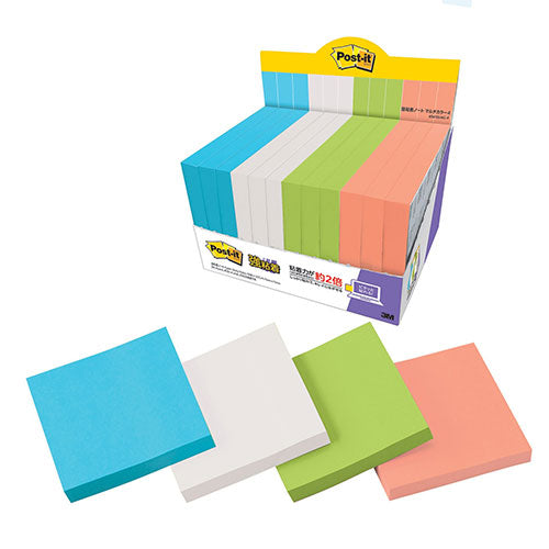 3M Post-it ポストイット 強粘着ノート マルチカラー4 増量パック 3M-6541SS-MC-4