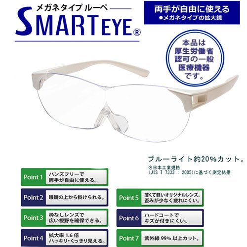 エニックス SMARTEYE メガネタイプルーペ 1.6倍 0001se-004
