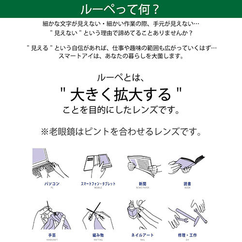 エニックス SMARTEYE メガネタイプルーペ 1.6倍 0001se-004