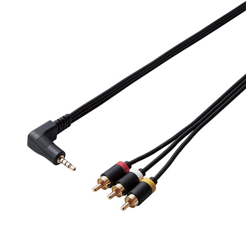 エレコム AV売場 映像ケーブル L型ミニピンプラグ(4極)-RCAピンプラグケーブル 1.0m ブラック DH-MLWRY10BK