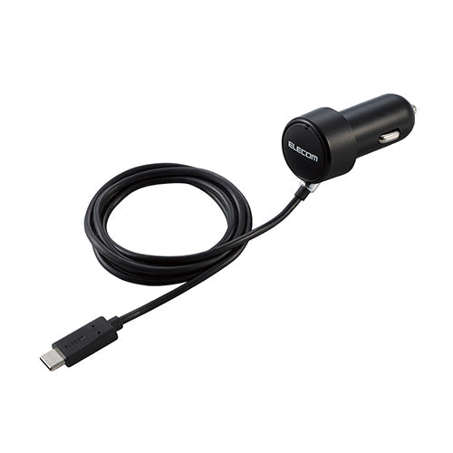 エレコム カーチャージャー/Type-C/USB-C/ストレートタイプ/1.5m/3.0A/インジケーター搭載/ブラック MPA-CCC07BK