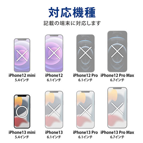 エレコム iPhone 13 mini ガラスフィルム フレーム付き ブルーライトカット PM-A21AFLGFBL