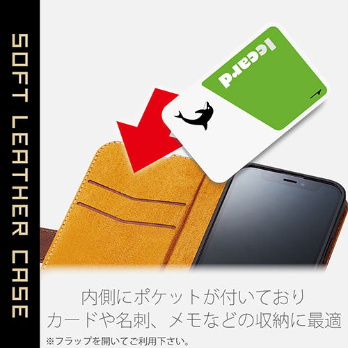 エレコム iPhone 13 mini ソフトレザーケース 磁石付き 耐衝撃 ステッチ PM-A21APLFYNV