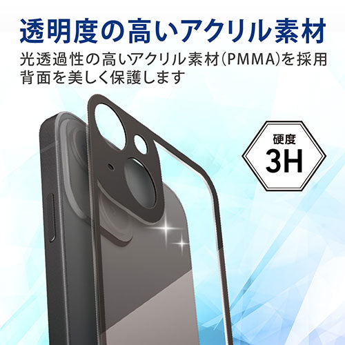 エレコム iPhone 13 mini 背面保護アクリルパネル クリア×ブラックフレーム PM-A21AFLGGUFBK