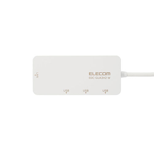 エレコム USB-A 1Gbps有線LANアダプター(USBハブ付き)(白) EDC-GUA3H2-W
