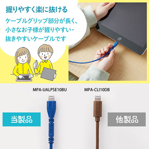 エレコム イージーグリップLightningケーブル MPA-UALPSE10BU