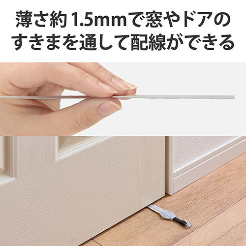 エレコム CAT6A準拠すき間用LANケーブル(屋外対応版) LD-VAPF6A/SV04