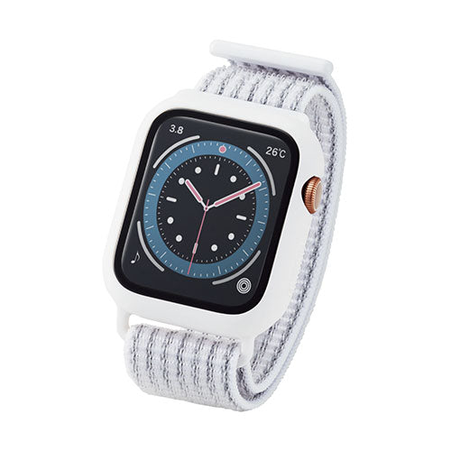 エレコム Apple Watch44mm用フルカバーケース ファブリックバンド一体型 AW-20MBCFBWH
