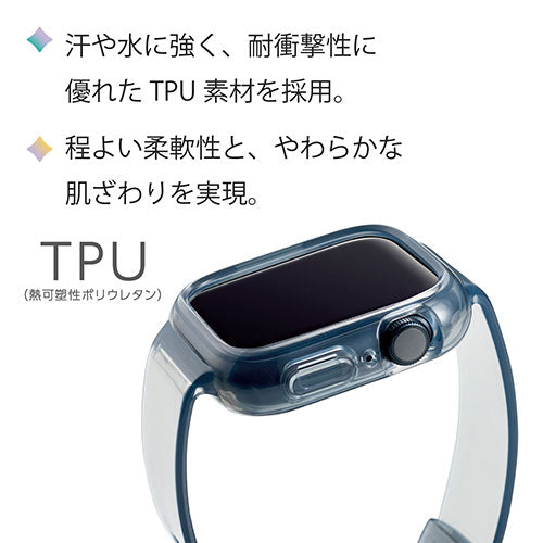 エレコム Apple Watch41mm用ソフトバンパーバンド一体型 AW-21BBBUBKC