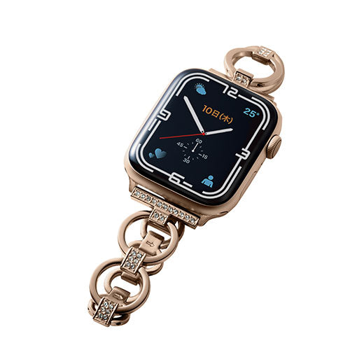 エレコム Apple Watch用ステンレスバンド ストーン付(45/44/42mm) AW-45BDSSJGD