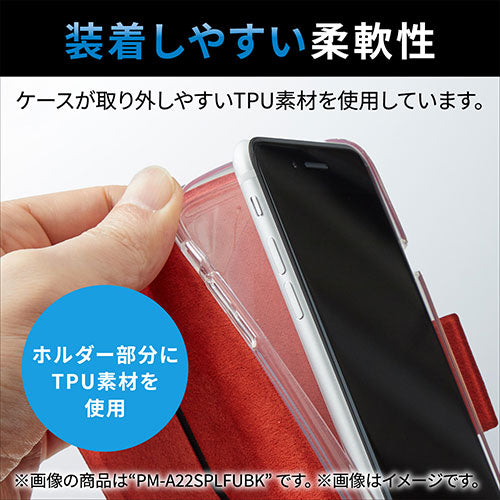 エレコム iPhone SE 第3世代 レザーケース Enchante’e 磁石付 ブルー PM-A22SPLFJM1BU