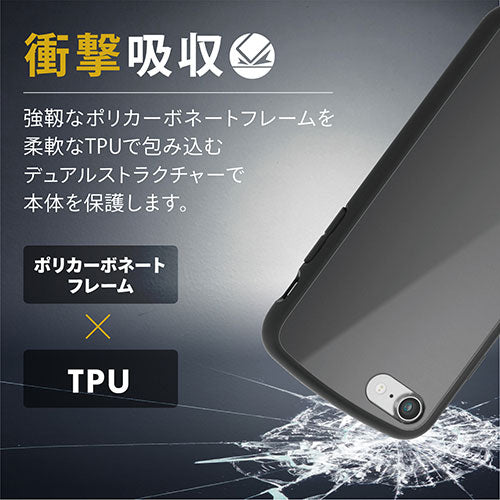 エレコム iPhone SE 第3世代 ハイブリッドケース TOUGH SLIM LITE ブラック PM-A22STSLBK