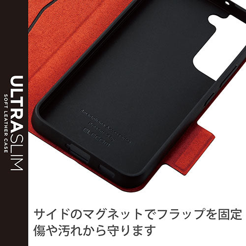 エレコム Galaxy S22 ソフトレザーケース 薄型 磁石付き PM-G221PLFUBK