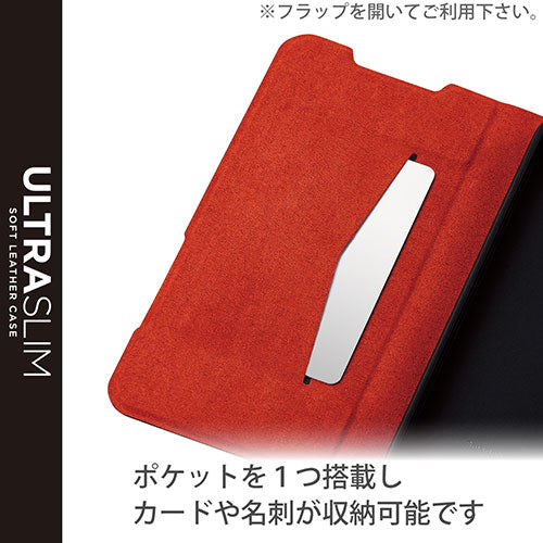 エレコム Galaxy S22 ソフトレザーケース 薄型 磁石付き PM-G221PLFUBK